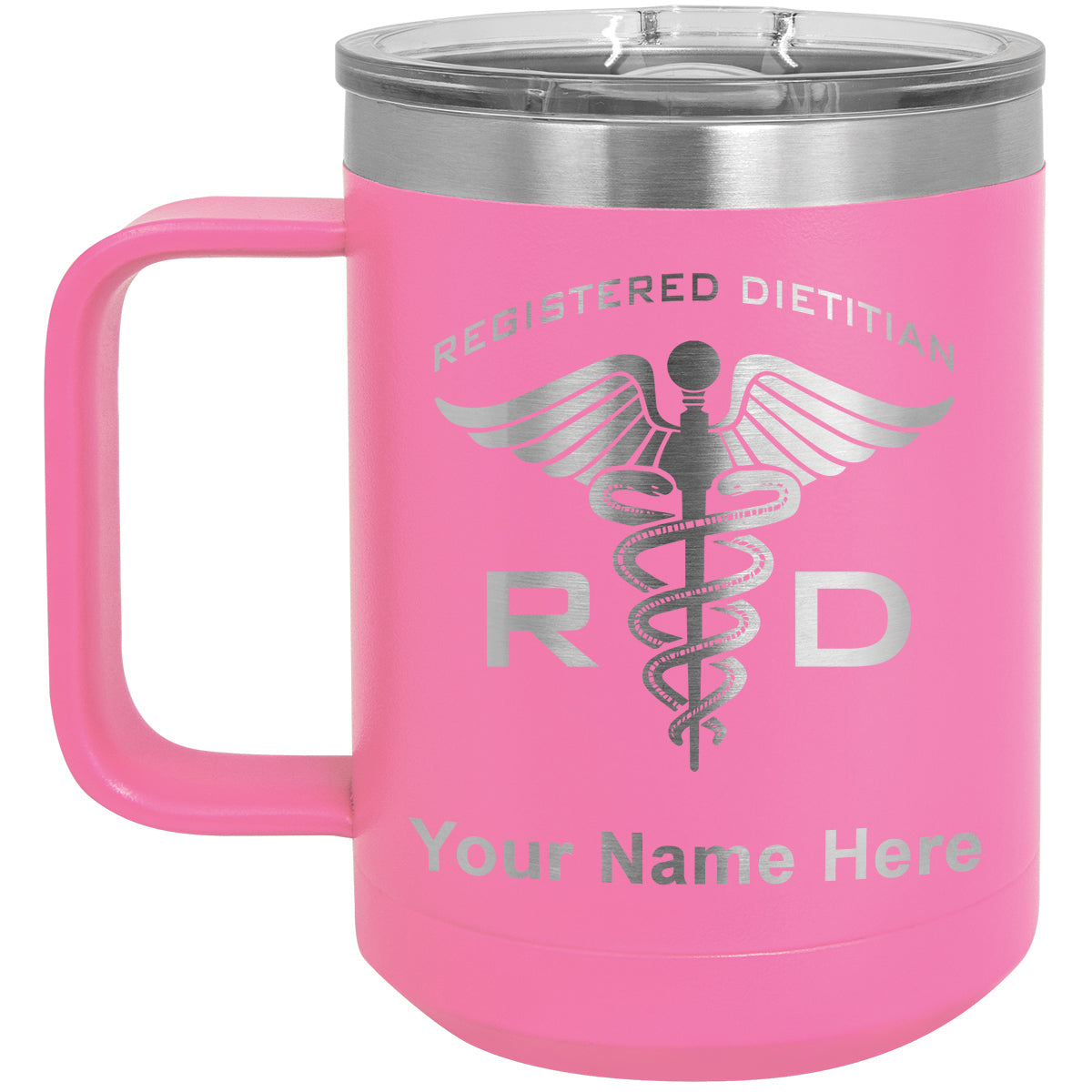 15oz Vacuum Insulated Coffee Mug, RD Registered Dietitian, Personalized Engraving Included