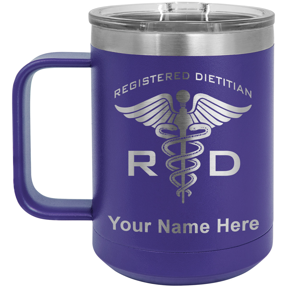 15oz Vacuum Insulated Coffee Mug, RD Registered Dietitian, Personalized Engraving Included