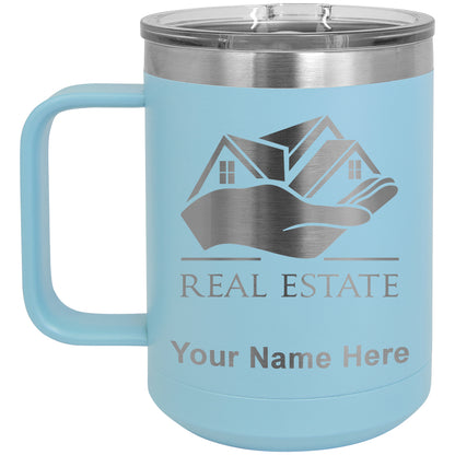 15oz Vacuum Insulated Coffee Mug, Real Estate, Personalized Engraving Included