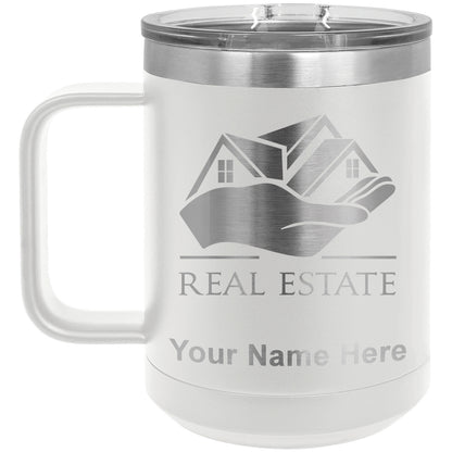 15oz Vacuum Insulated Coffee Mug, Real Estate, Personalized Engraving Included