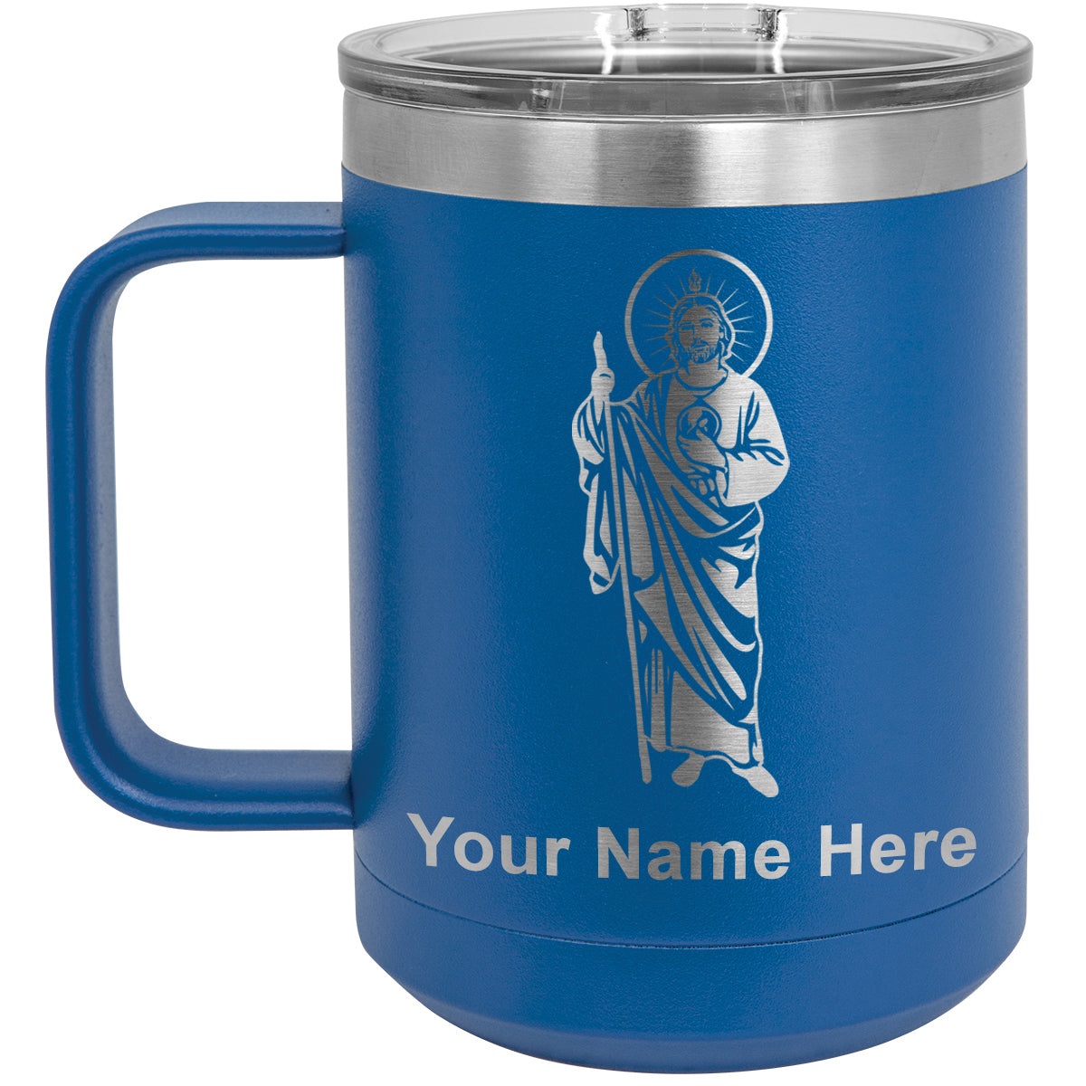 15oz Vacuum Insulated Coffee Mug, Saint Jude, Personalized Engraving Included