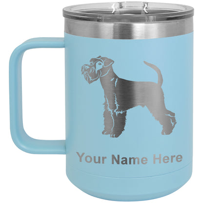 15oz Vacuum Insulated Coffee Mug, Schnauzer Dog, Personalized Engraving Included