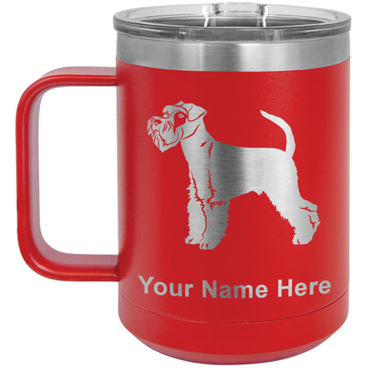 15oz Vacuum Insulated Coffee Mug, Schnauzer Dog, Personalized Engraving Included