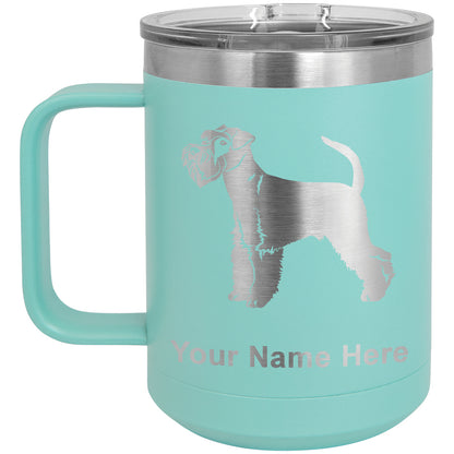 15oz Vacuum Insulated Coffee Mug, Schnauzer Dog, Personalized Engraving Included