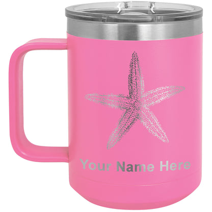 15oz Vacuum Insulated Coffee Mug, Starfish, Personalized Engraving Included