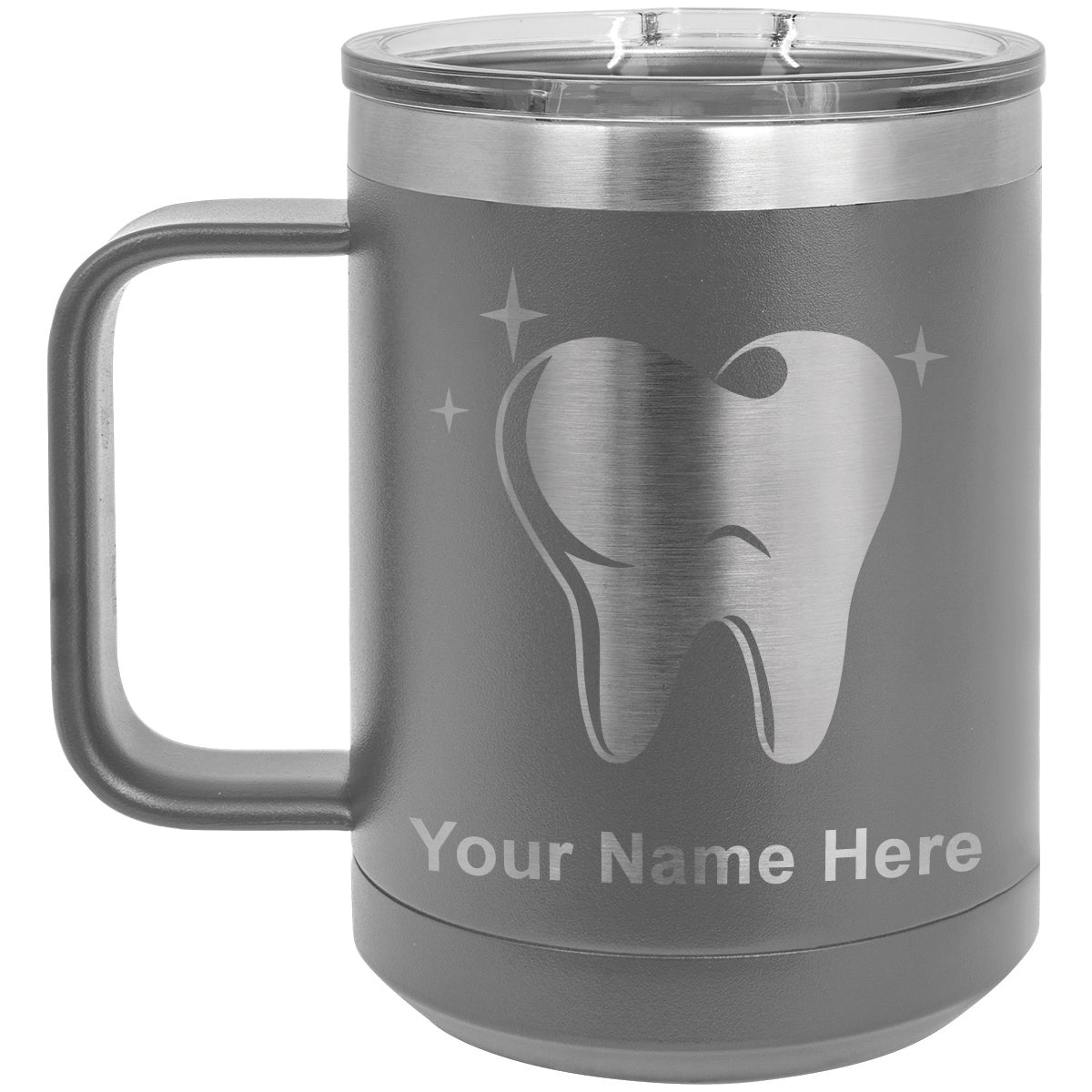 15oz Vacuum Insulated Coffee Mug, Tooth, Personalized Engraving Included