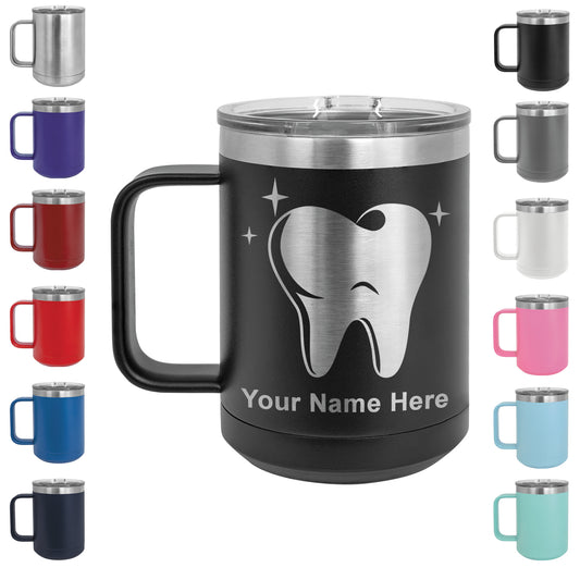 15oz Vacuum Insulated Coffee Mug, Tooth, Personalized Engraving Included