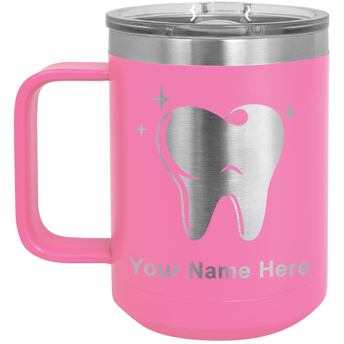 15oz Vacuum Insulated Coffee Mug, Tooth, Personalized Engraving Included