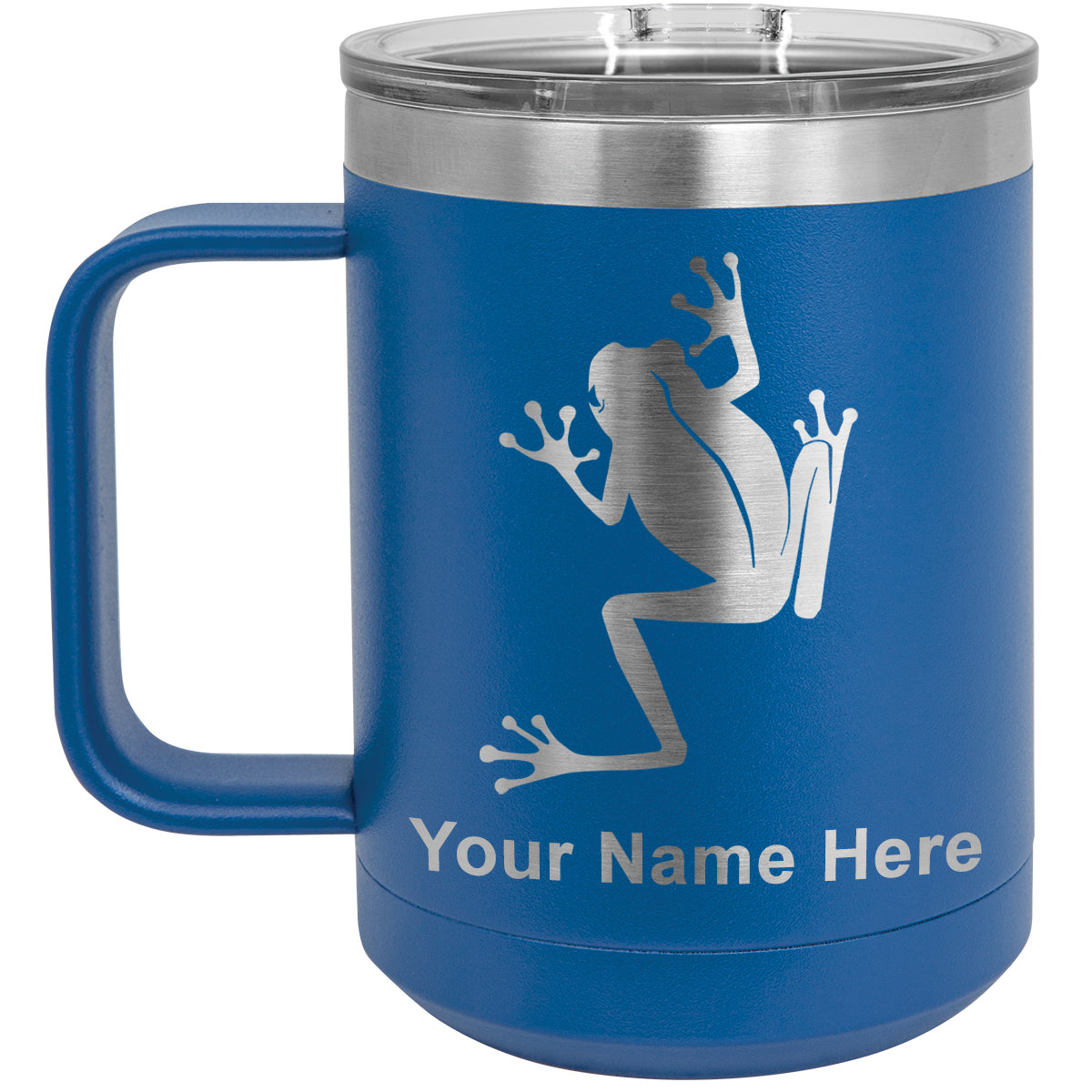 15oz Vacuum Insulated Coffee Mug, Tree Frog, Personalized Engraving Included
