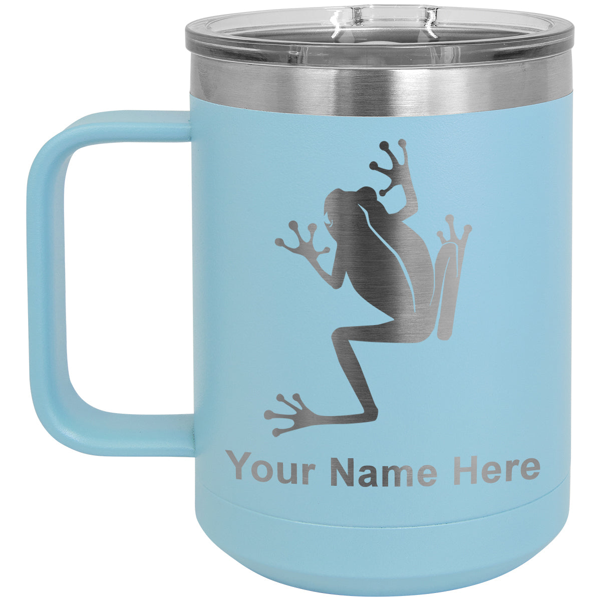 15oz Vacuum Insulated Coffee Mug, Tree Frog, Personalized Engraving Included