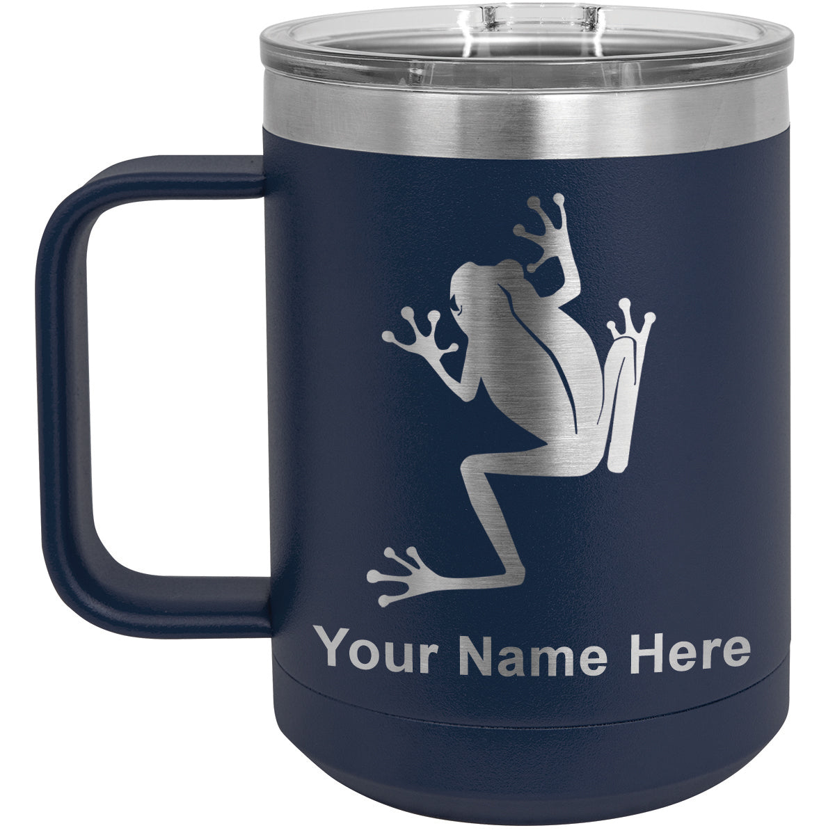 15oz Vacuum Insulated Coffee Mug, Tree Frog, Personalized Engraving Included