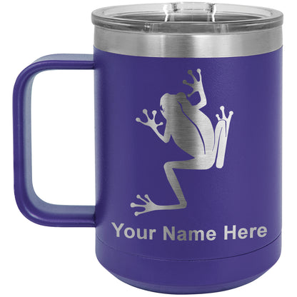 15oz Vacuum Insulated Coffee Mug, Tree Frog, Personalized Engraving Included