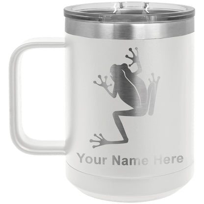 15oz Vacuum Insulated Coffee Mug, Tree Frog, Personalized Engraving Included