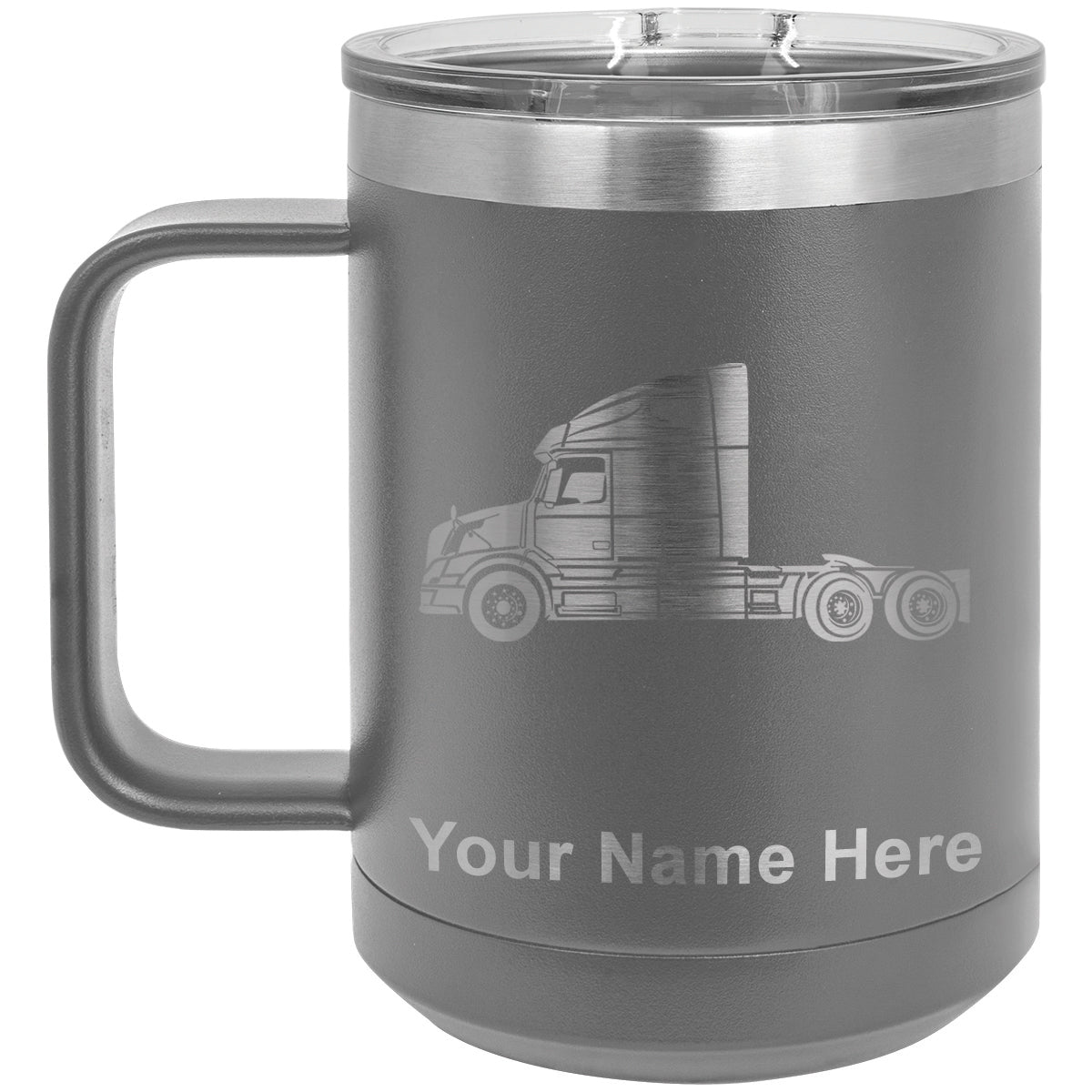 15oz Vacuum Insulated Coffee Mug, Truck Cab, Personalized Engraving Included