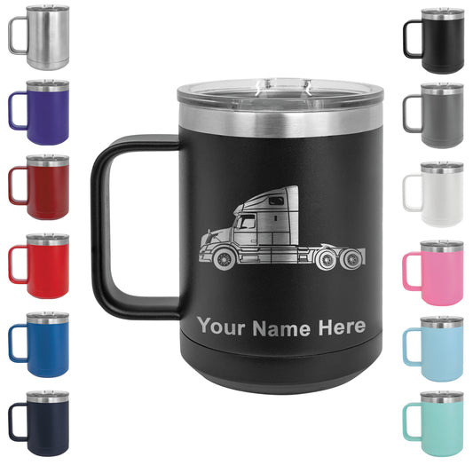 15oz Vacuum Insulated Coffee Mug, Truck Cab, Personalized Engraving Included