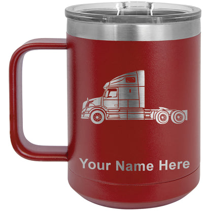 15oz Vacuum Insulated Coffee Mug, Truck Cab, Personalized Engraving Included