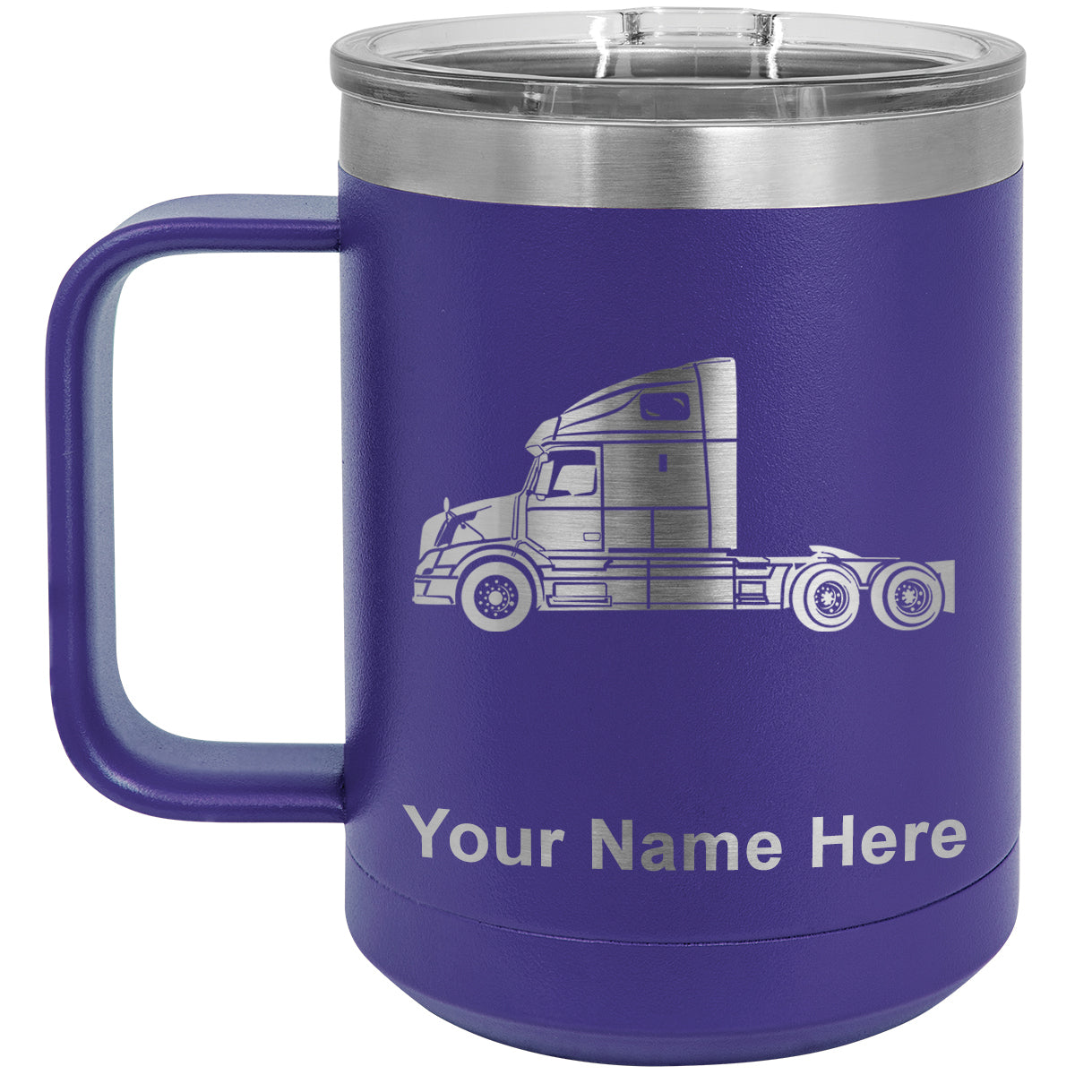 15oz Vacuum Insulated Coffee Mug, Truck Cab, Personalized Engraving Included