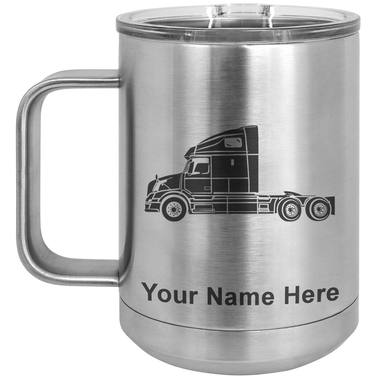 15oz Vacuum Insulated Coffee Mug, Truck Cab, Personalized Engraving Included