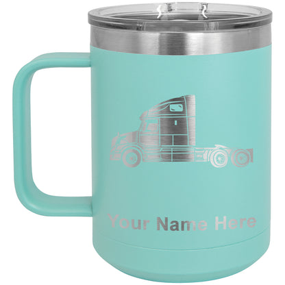 15oz Vacuum Insulated Coffee Mug, Truck Cab, Personalized Engraving Included