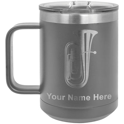 15oz Vacuum Insulated Coffee Mug, Tuba, Personalized Engraving Included