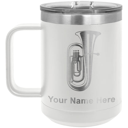 15oz Vacuum Insulated Coffee Mug, Tuba, Personalized Engraving Included