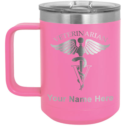 15oz Vacuum Insulated Coffee Mug, Veterinarian, Personalized Engraving Included