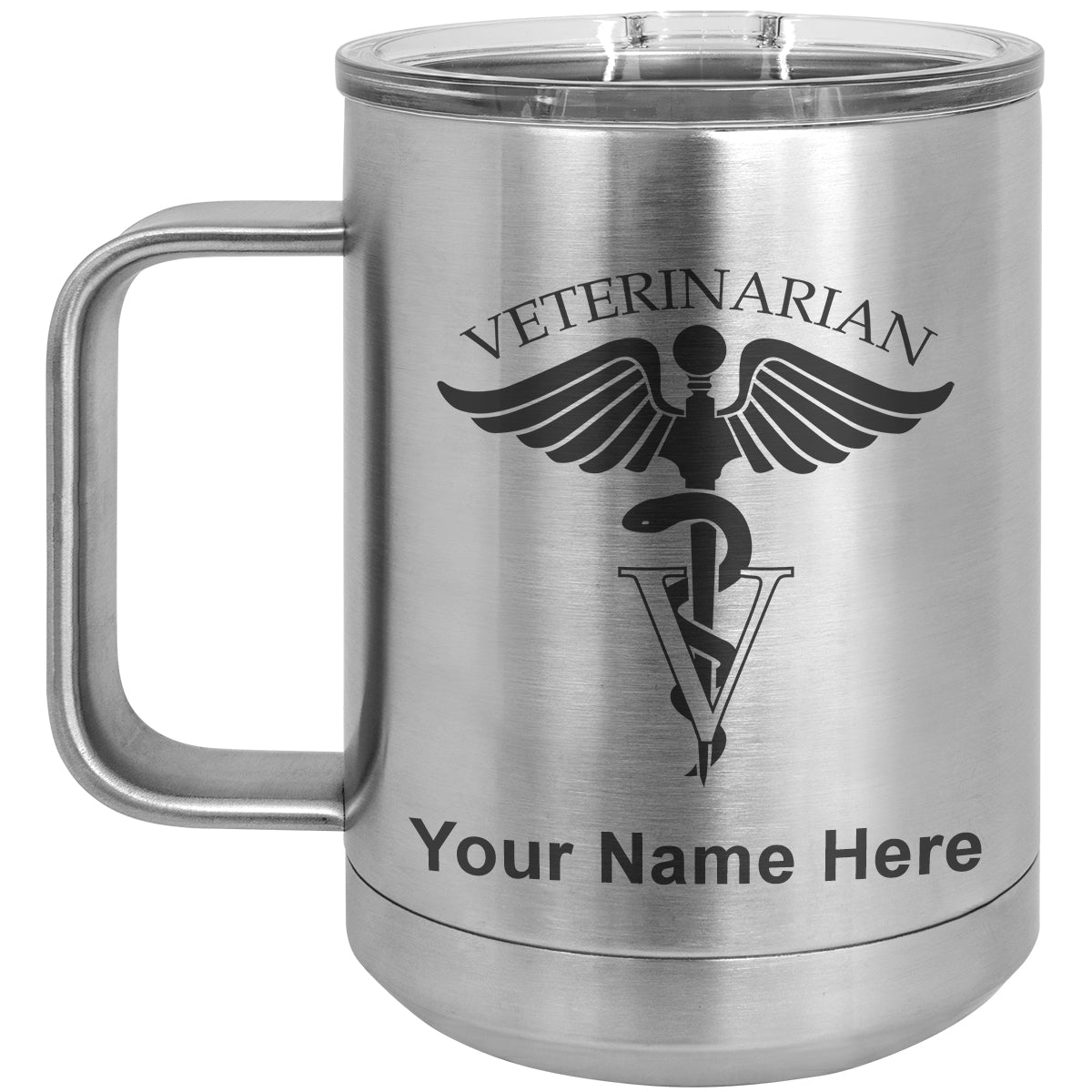 15oz Vacuum Insulated Coffee Mug, Veterinarian, Personalized Engraving Included