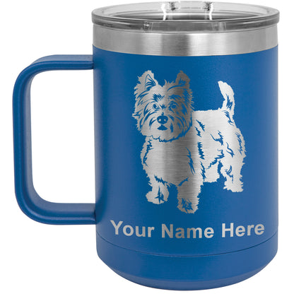 15oz Vacuum Insulated Coffee Mug, West Highland Terrier Dog, Personalized Engraving Included