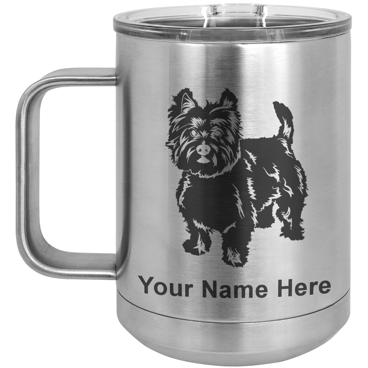 15oz Vacuum Insulated Coffee Mug, West Highland Terrier Dog, Personalized Engraving Included