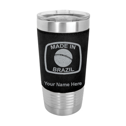 20oz Faux Leather Tumbler Mug, Made in Brazil, Personalized Engraving Included - LaserGram Custom Engraved Gifts