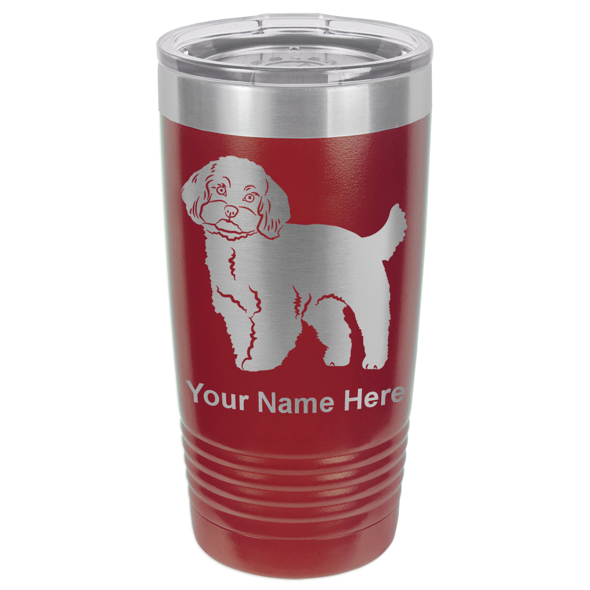 20oz Vacuum Insulated Tumbler Mug, Maltese Dog, Personalized Engraving Included
