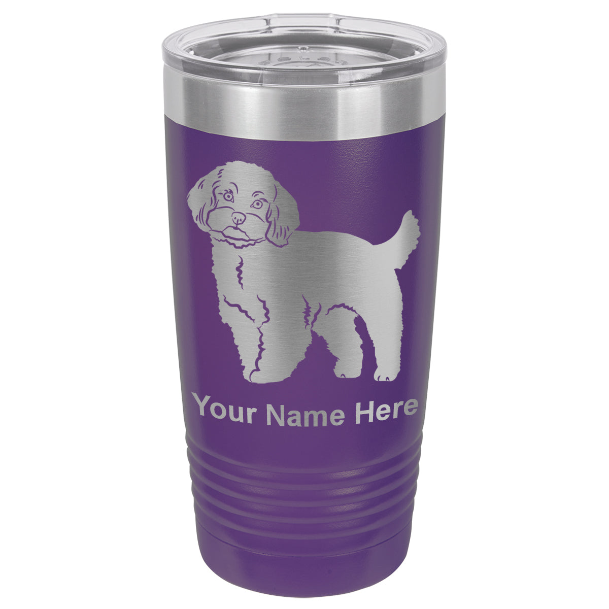 20oz Vacuum Insulated Tumbler Mug, Maltese Dog, Personalized Engraving Included