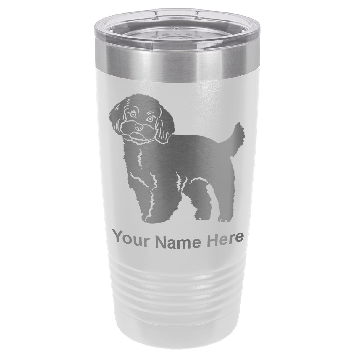 20oz Vacuum Insulated Tumbler Mug, Maltese Dog, Personalized Engraving Included
