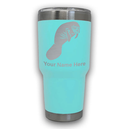 LaserGram 30oz Tumbler Mug, Manatee, Personalized Engraving Included