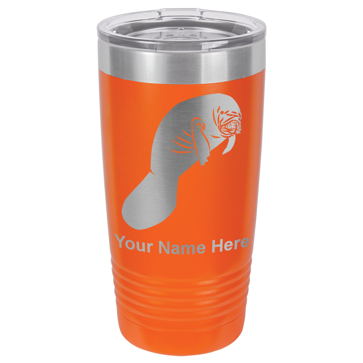 20oz Vacuum Insulated Tumbler Mug, Manatee, Personalized Engraving Included