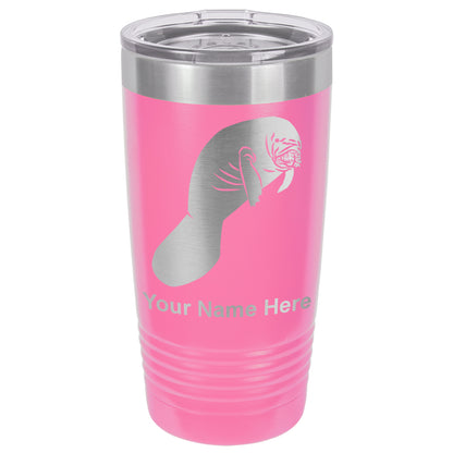 20oz Vacuum Insulated Tumbler Mug, Manatee, Personalized Engraving Included