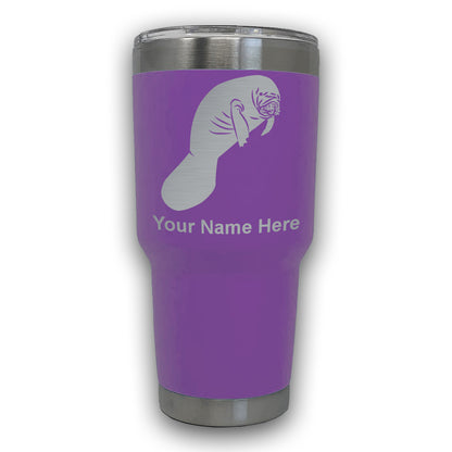 LaserGram 30oz Tumbler Mug, Manatee, Personalized Engraving Included