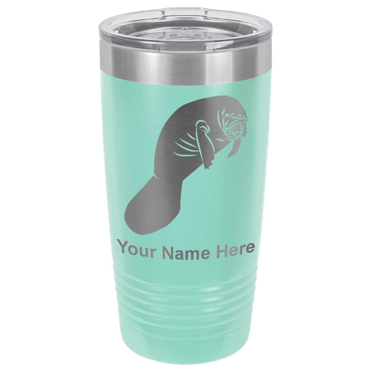 20oz Vacuum Insulated Tumbler Mug, Manatee, Personalized Engraving Included