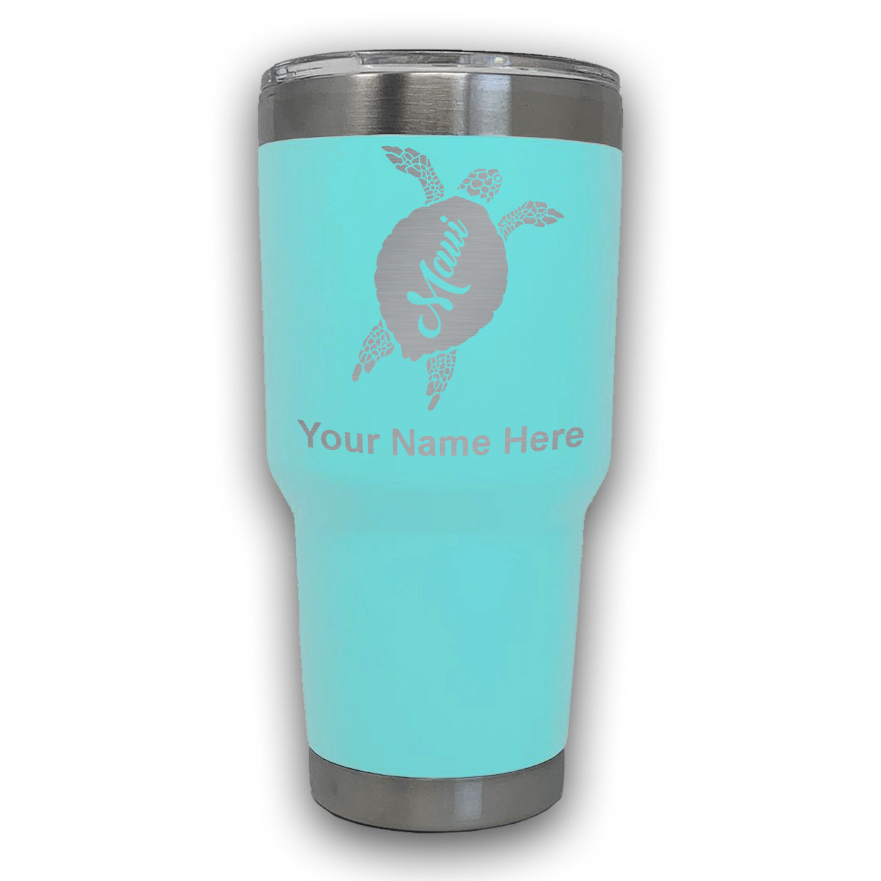 LaserGram 30oz Tumbler Mug, Maui Sea Turtle, Personalized Engraving Included