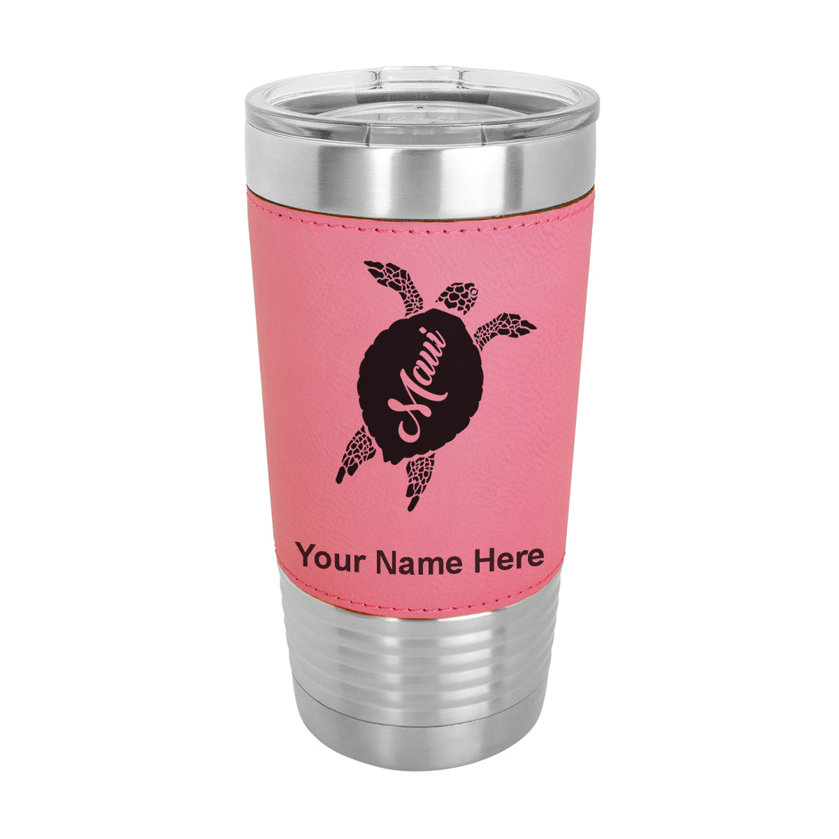 20oz Faux Leather Tumbler Mug, Maui Sea Turtle, Personalized Engraving Included - LaserGram Custom Engraved Gifts