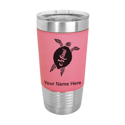 20oz Faux Leather Tumbler Mug, Maui Sea Turtle, Personalized Engraving Included - LaserGram Custom Engraved Gifts