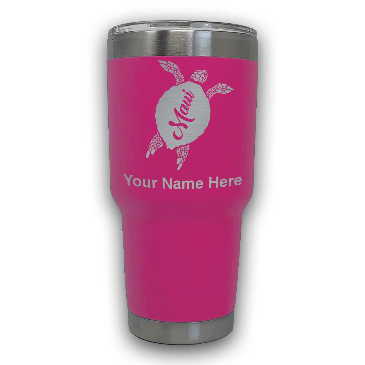 LaserGram 30oz Tumbler Mug, Maui Sea Turtle, Personalized Engraving Included