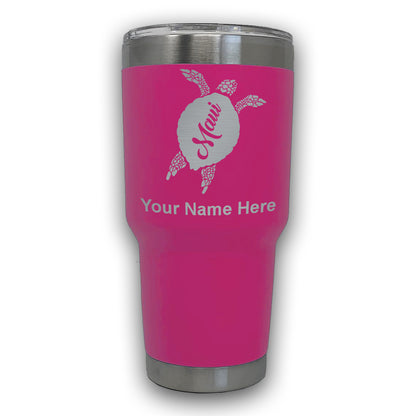LaserGram 30oz Tumbler Mug, Maui Sea Turtle, Personalized Engraving Included
