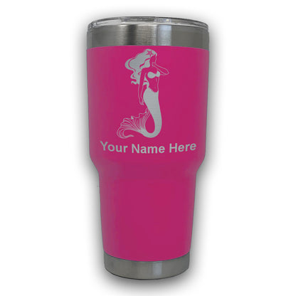 LaserGram 30oz Tumbler Mug, Mermaid, Personalized Engraving Included