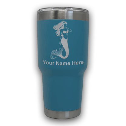 LaserGram 30oz Tumbler Mug, Mermaid, Personalized Engraving Included