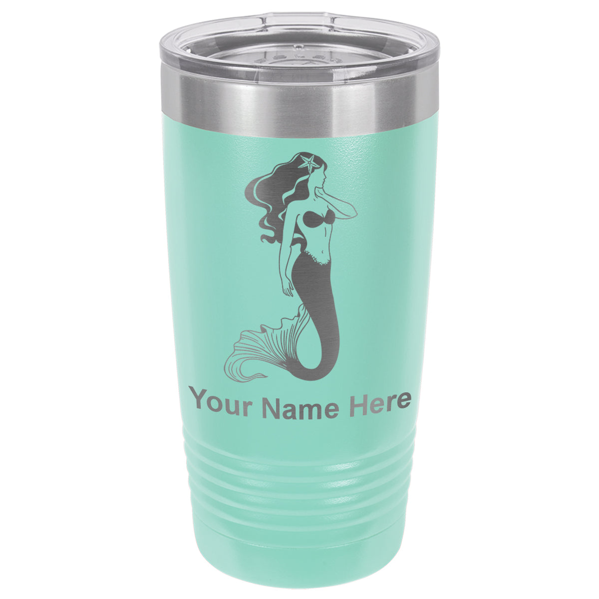 20oz Vacuum Insulated Tumbler Mug, Mermaid, Personalized Engraving Included