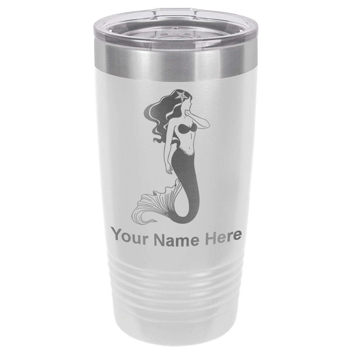 20oz Vacuum Insulated Tumbler Mug, Mermaid, Personalized Engraving Included