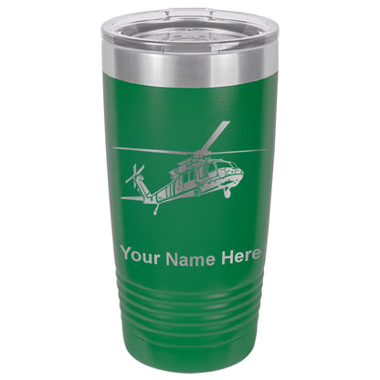20oz Vacuum Insulated Tumbler Mug, Military Helicopter 1, Personalized Engraving Included