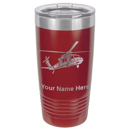 20oz Vacuum Insulated Tumbler Mug, Military Helicopter 1, Personalized Engraving Included