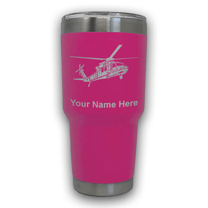 LaserGram 30oz Tumbler Mug, Military Helicopter 1, Personalized Engraving Included